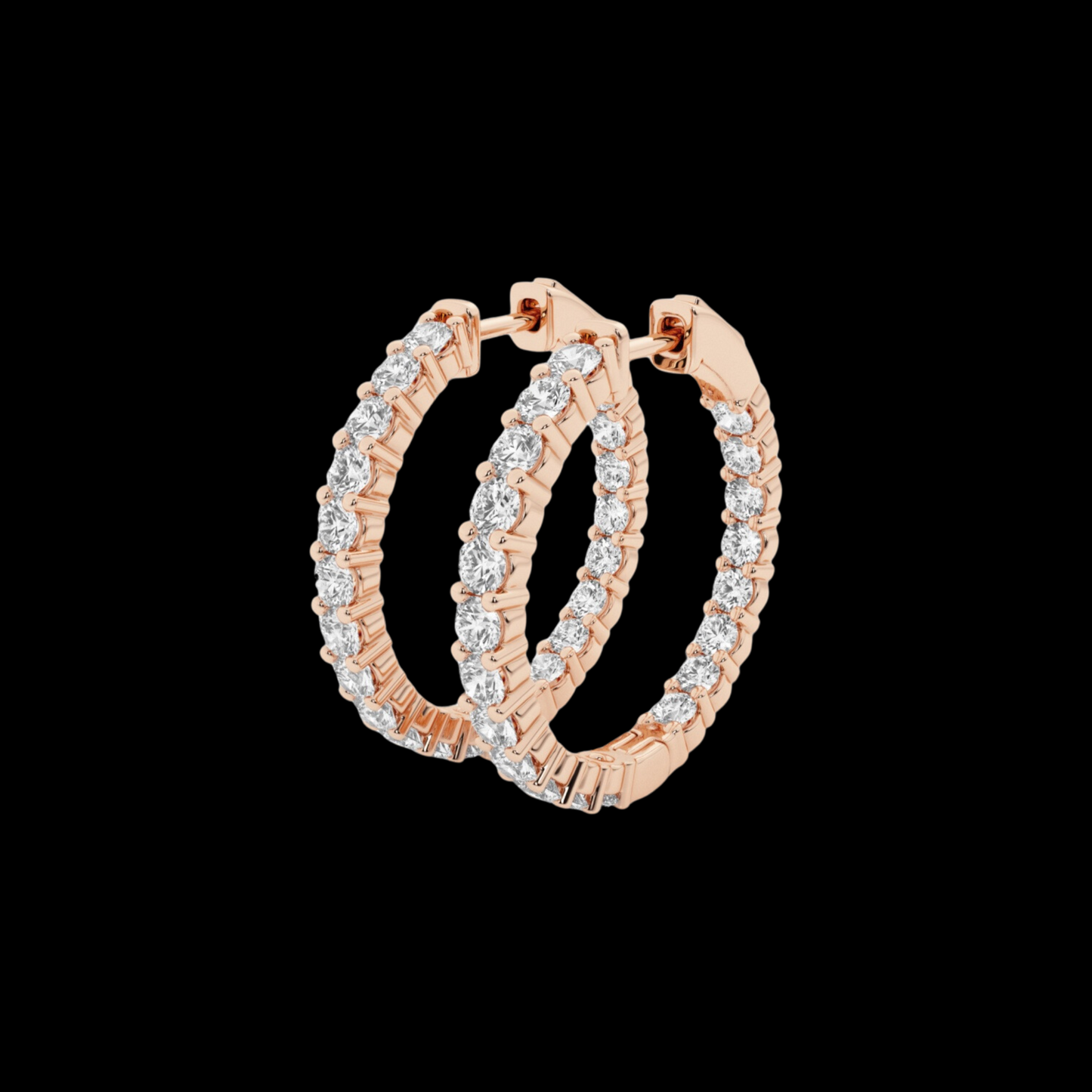 Round Lab Grown Diamond Inside Out Hoop Earrings