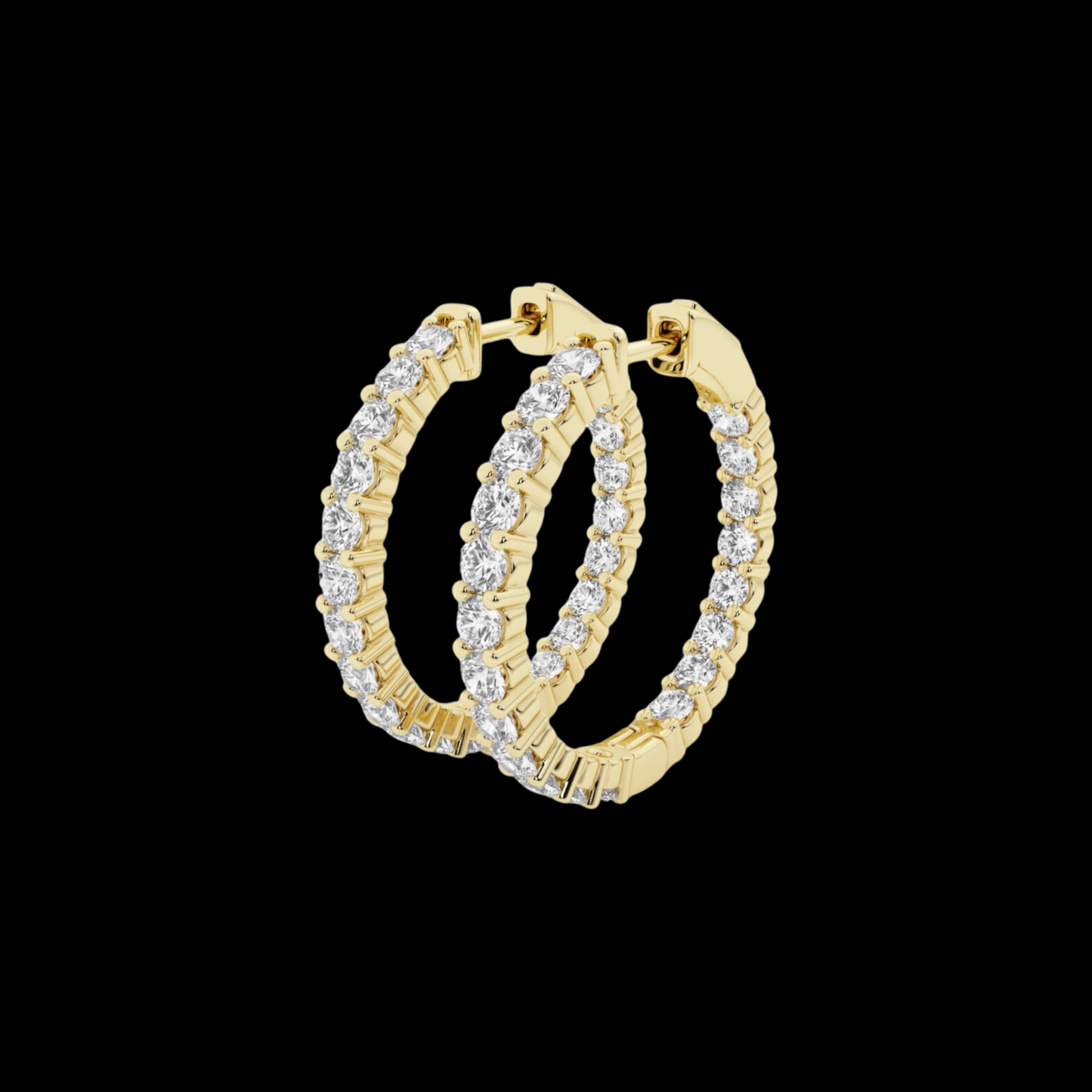 Round Lab Grown Diamond Inside Out Hoop Earrings