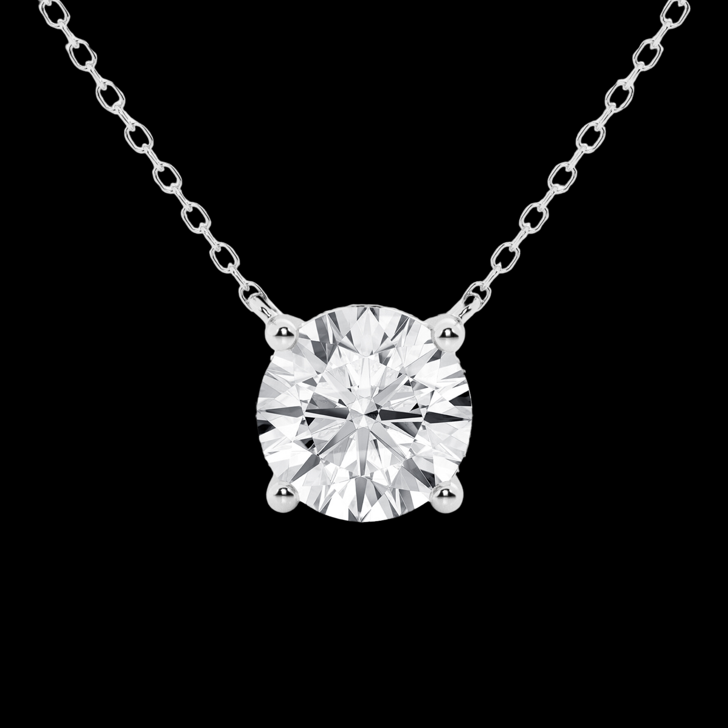 Round Lab Grown Diamond Solitaire Pendant