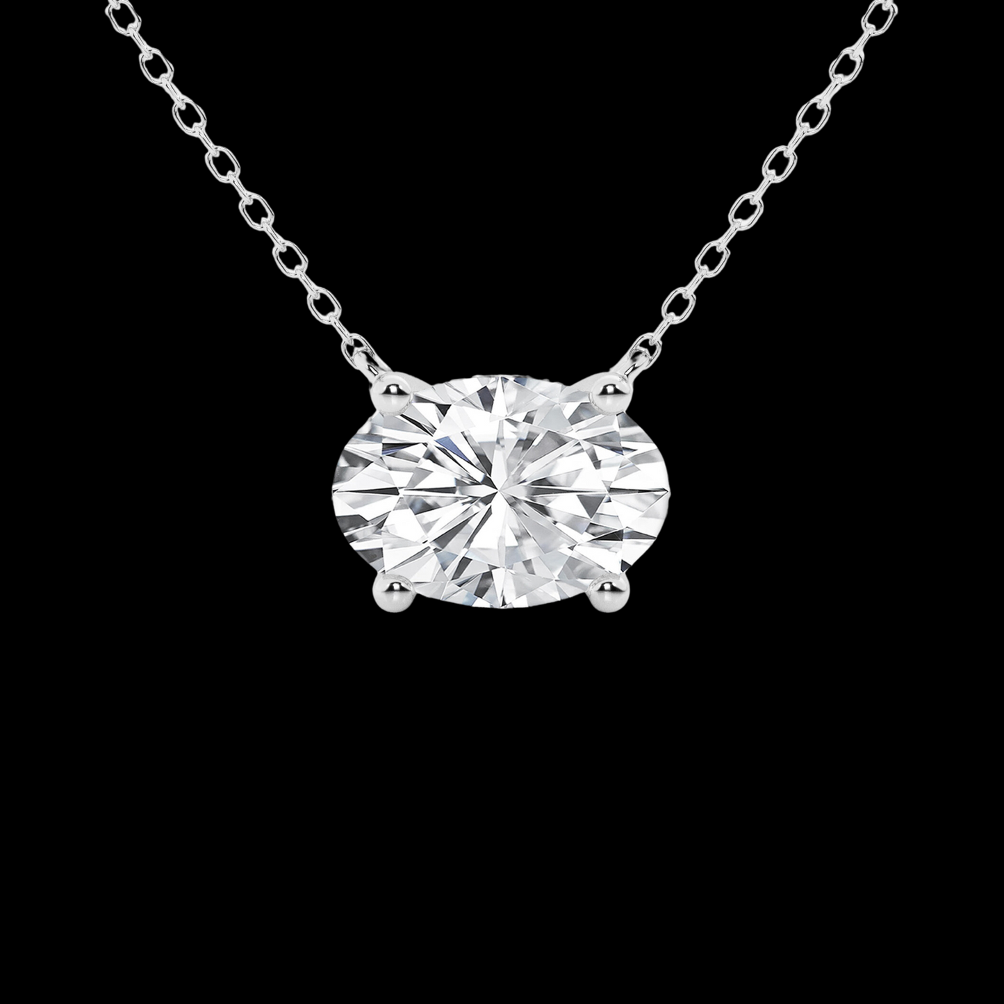 Oval Lab Grown Diamond Solitaire Pendant