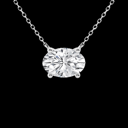 Oval Lab Grown Diamond Solitaire Pendant