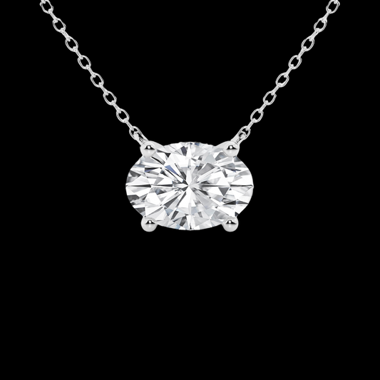 Oval Lab Grown Diamond Solitaire Pendant