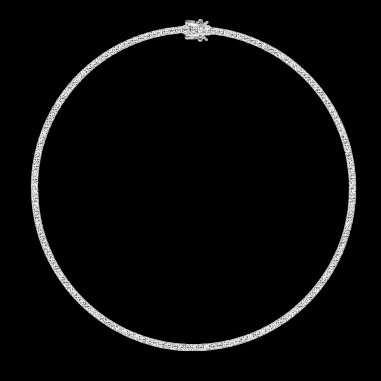 Round Lab Grown Diamond Tennis Necklace