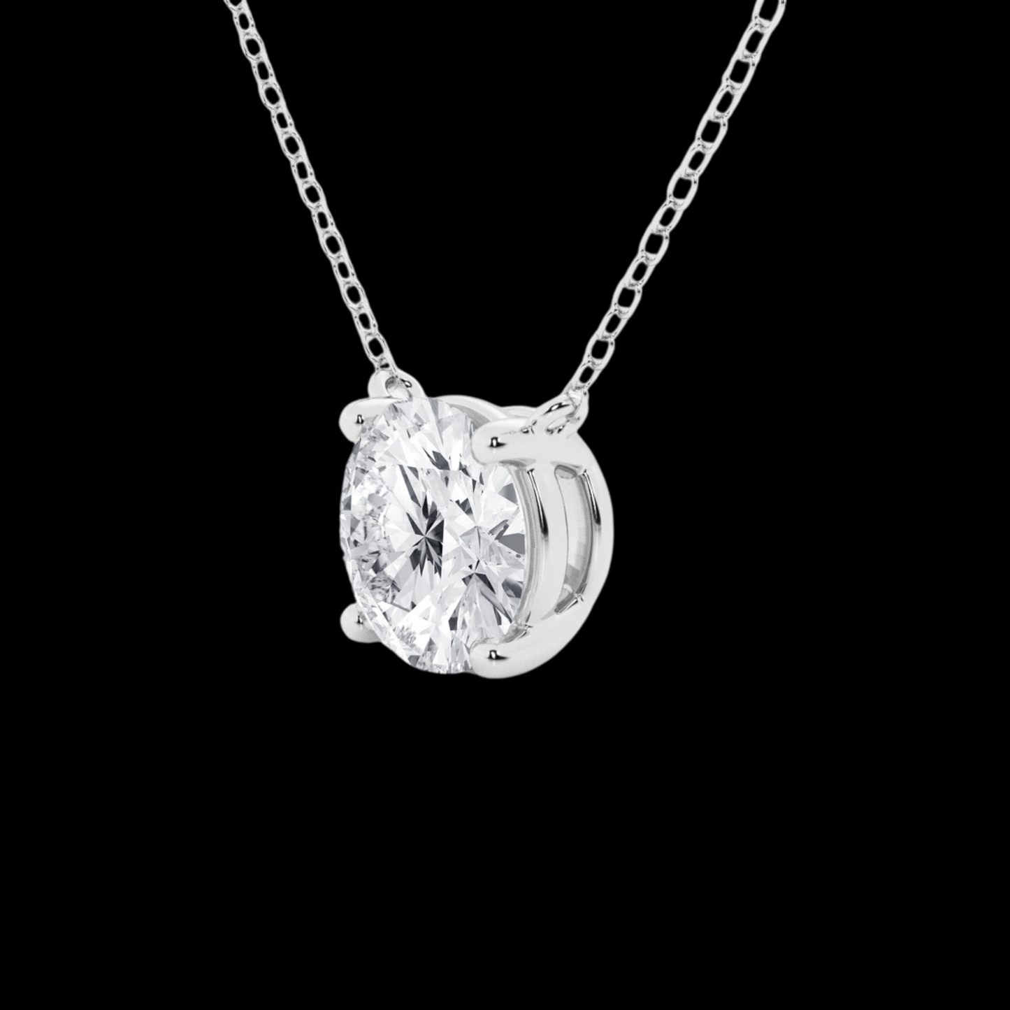 Round Lab Grown Diamond Solitaire Pendant