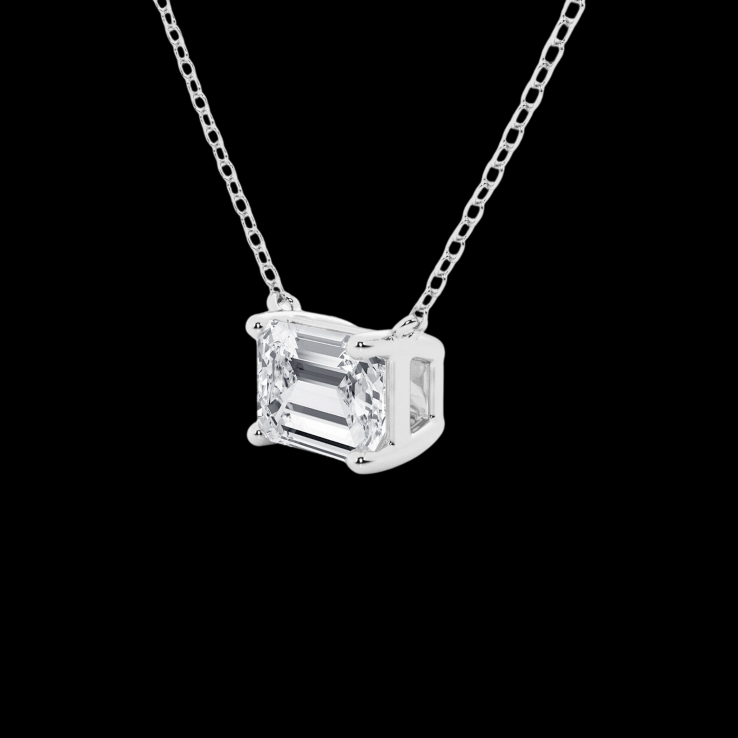 Emerald Lab Grown Diamond Solitaire Pendant