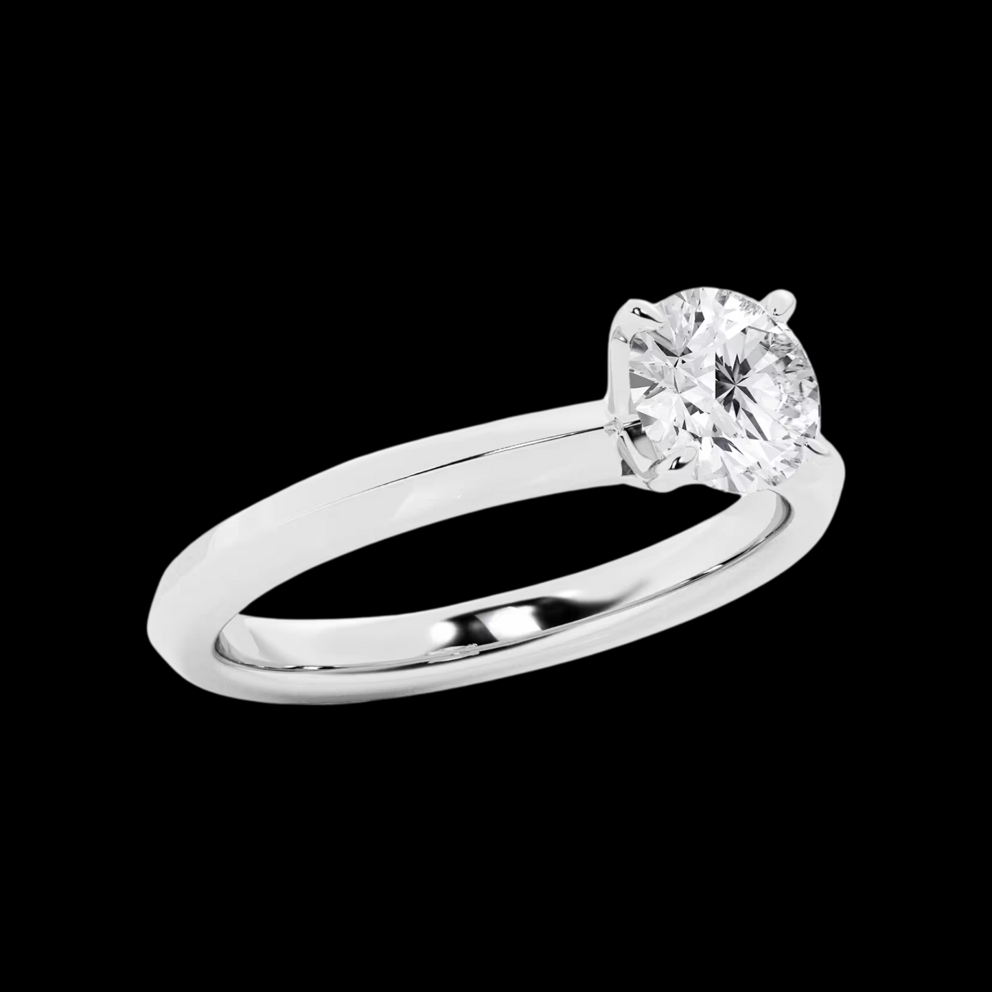 Round Lab Grown Diamond Solitaire Engagement Ring