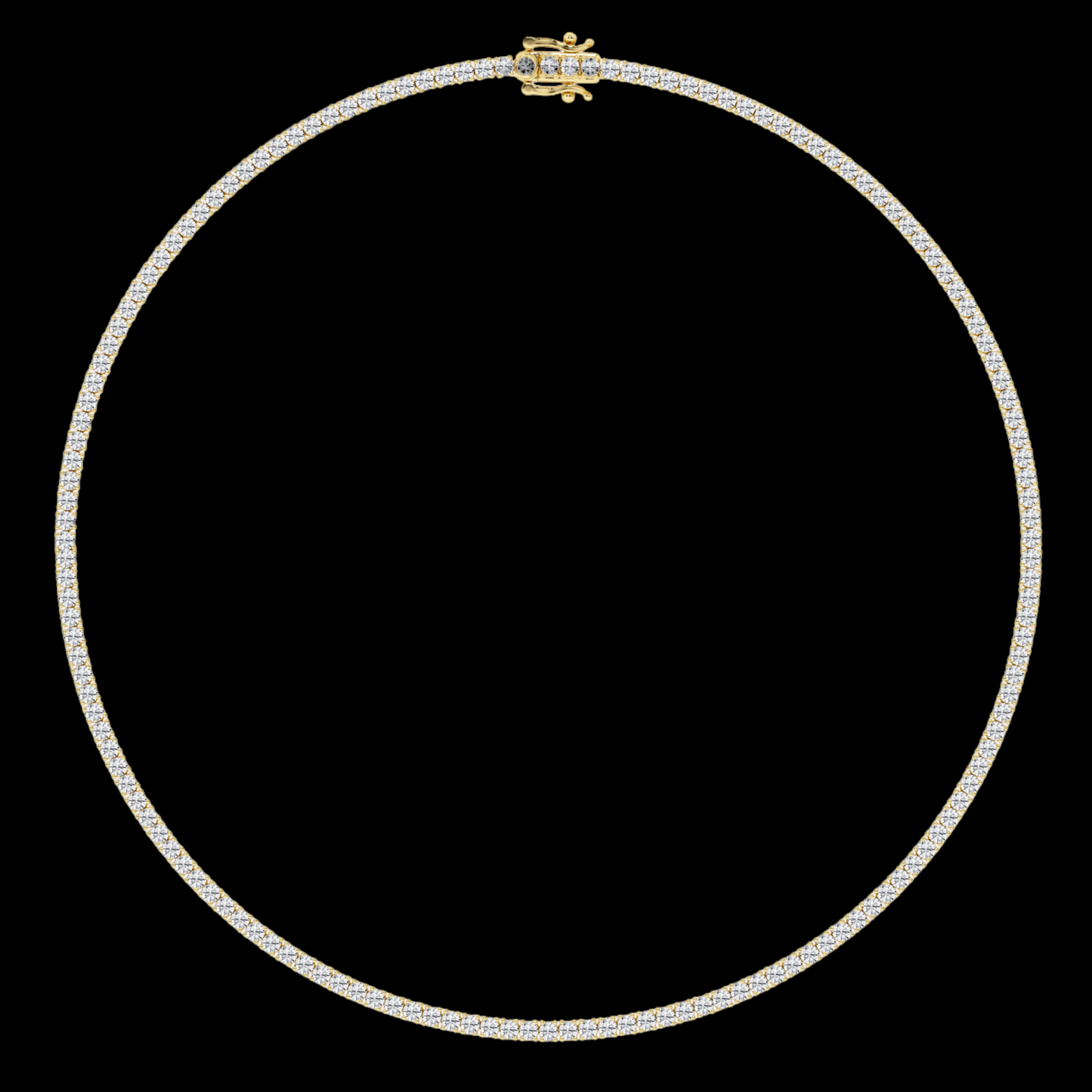 Round Lab Grown Diamond Tennis Necklace