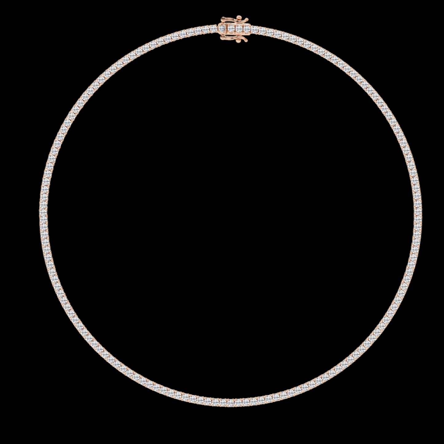 Round Lab Grown Diamond Tennis Necklace