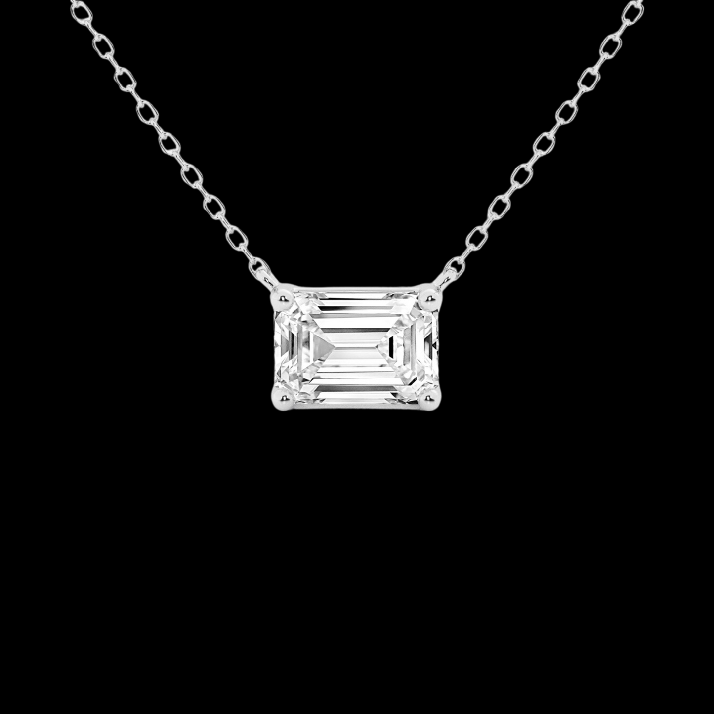 Emerald Lab Grown Diamond Solitaire Pendant