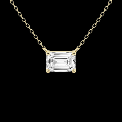 Emerald Lab Grown Diamond Solitaire Pendant