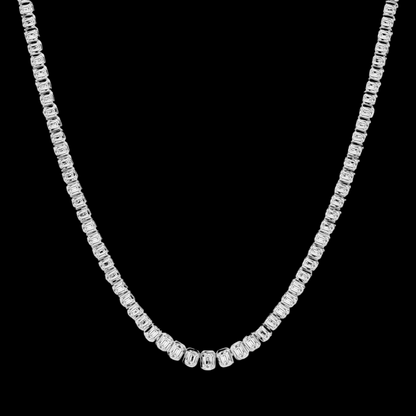 Emerald Lab Grown Diamond Graduated Bezel Set Tennis Necklace