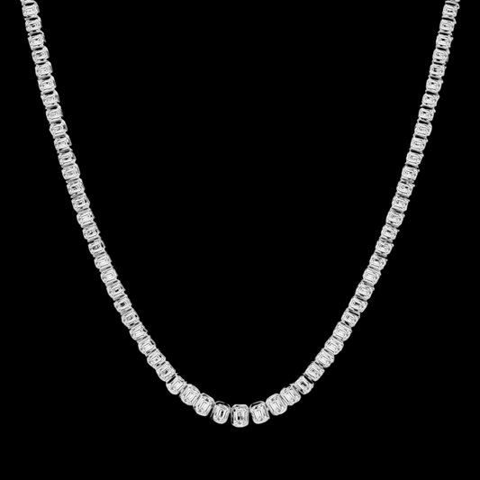 Emerald Lab Grown Diamond Graduated Bezel Set Tennis Necklace