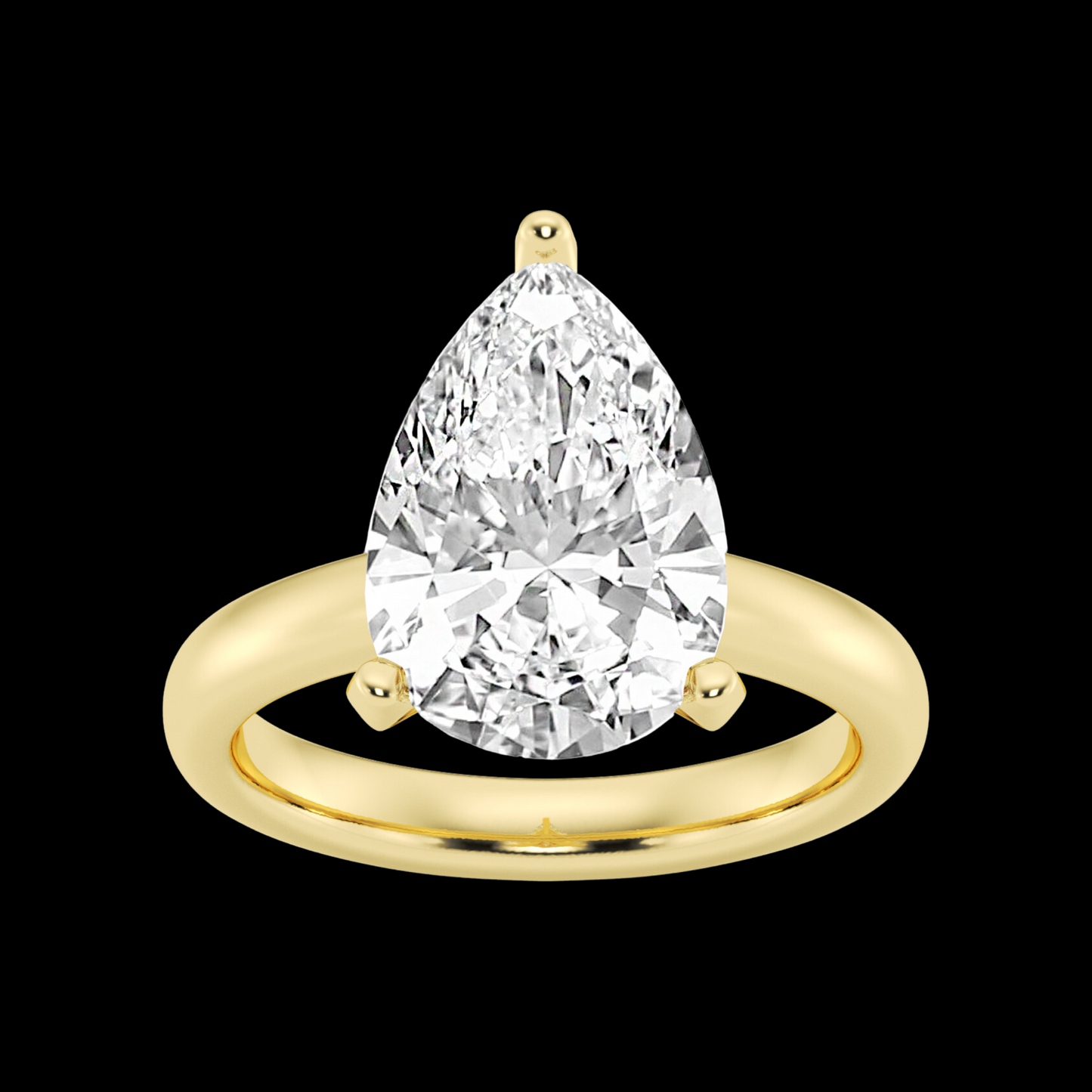 Pear Lab Grown Diamond Solitaire Engagement Ring