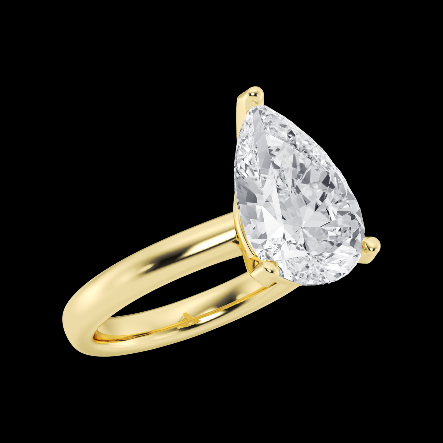 Pear Lab Grown Diamond Solitaire Engagement Ring