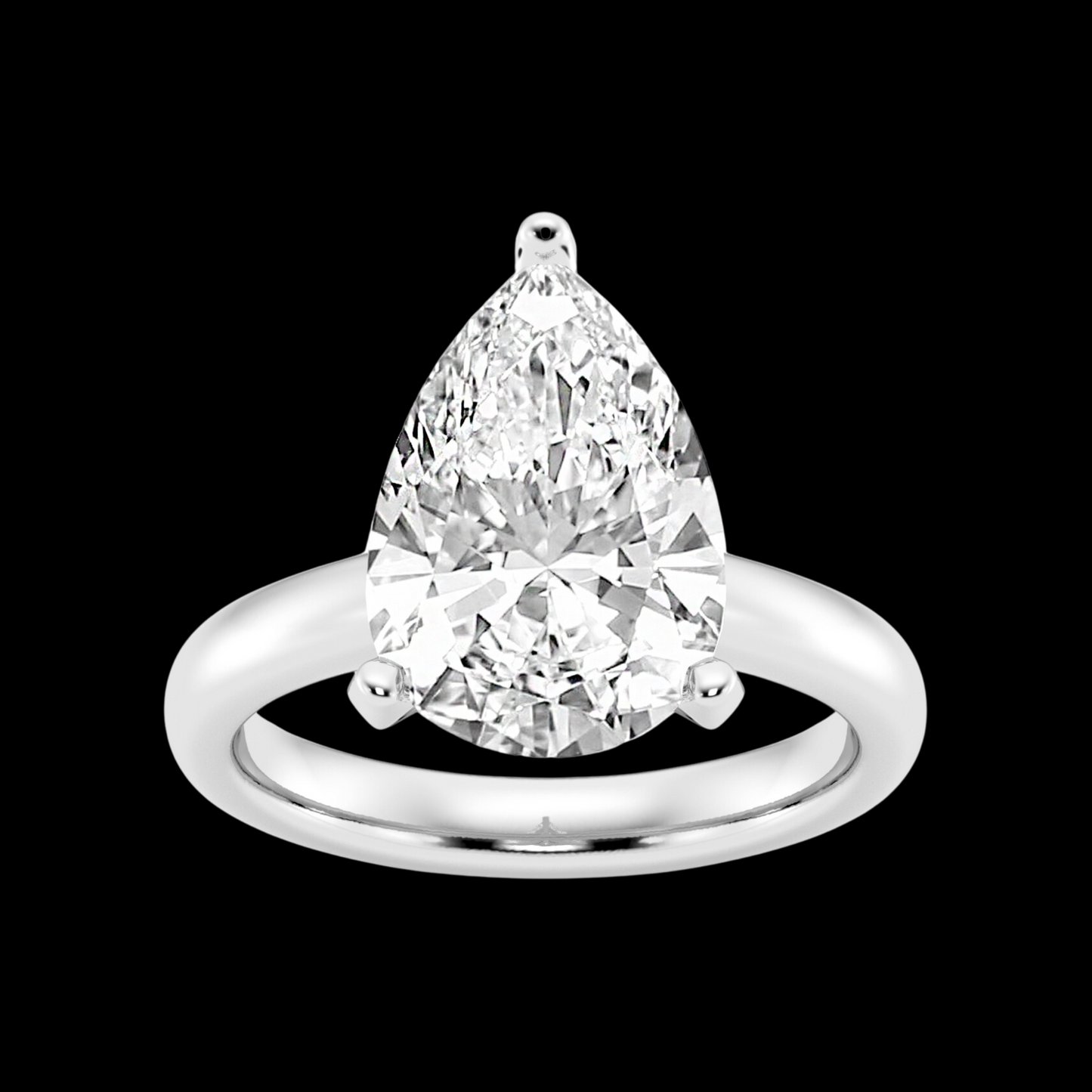 Pear Lab Grown Diamond Solitaire Engagement Ring