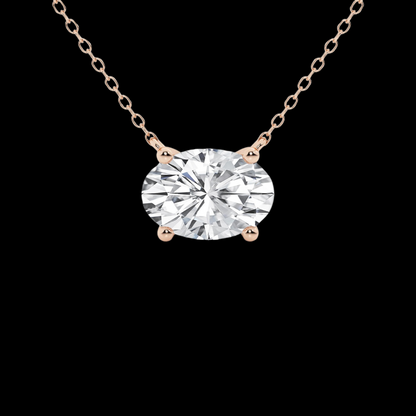 Oval Lab Grown Diamond Solitaire Pendant