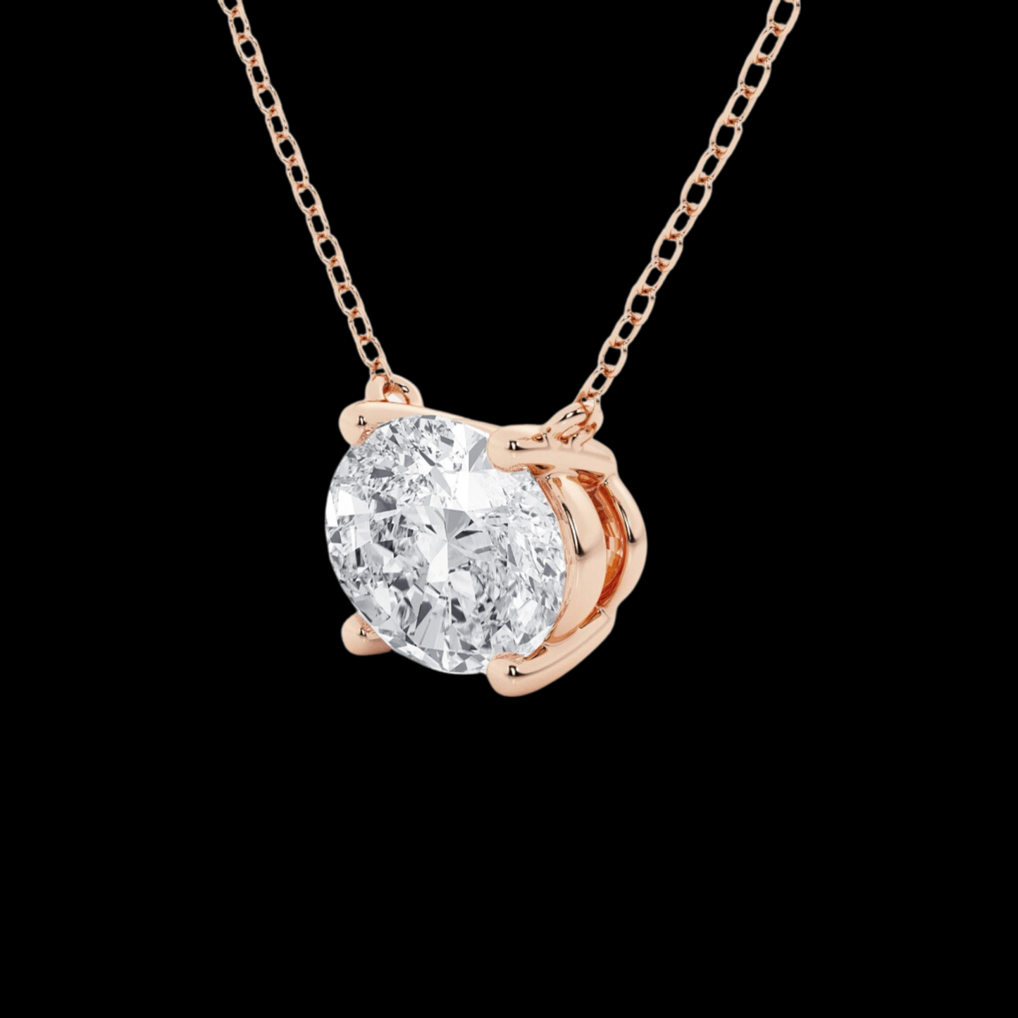 Oval Lab Grown Diamond Solitaire Pendant