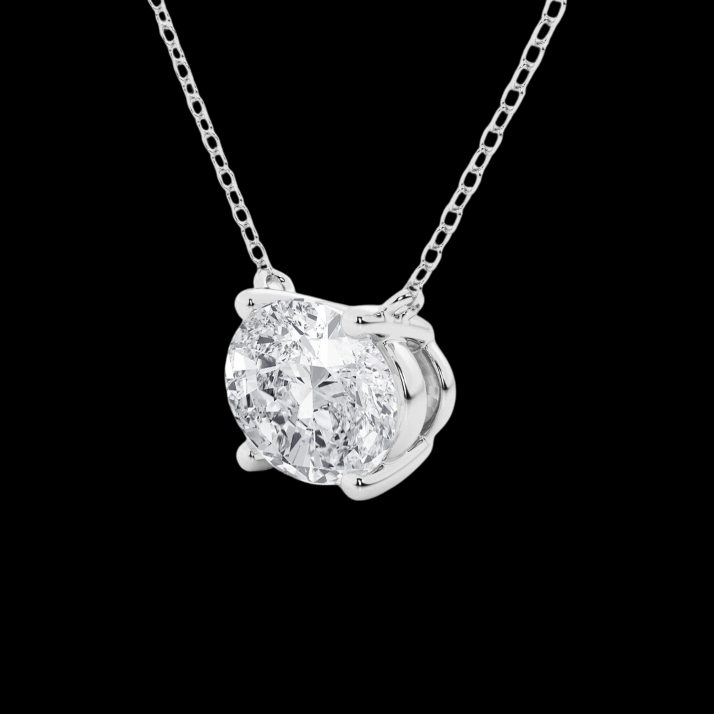 Oval Lab Grown Diamond Solitaire Pendant