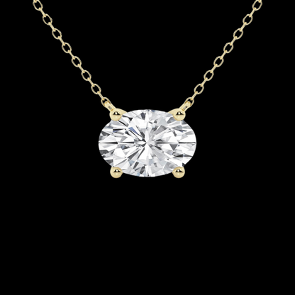 Oval Lab Grown Diamond Solitaire Pendant