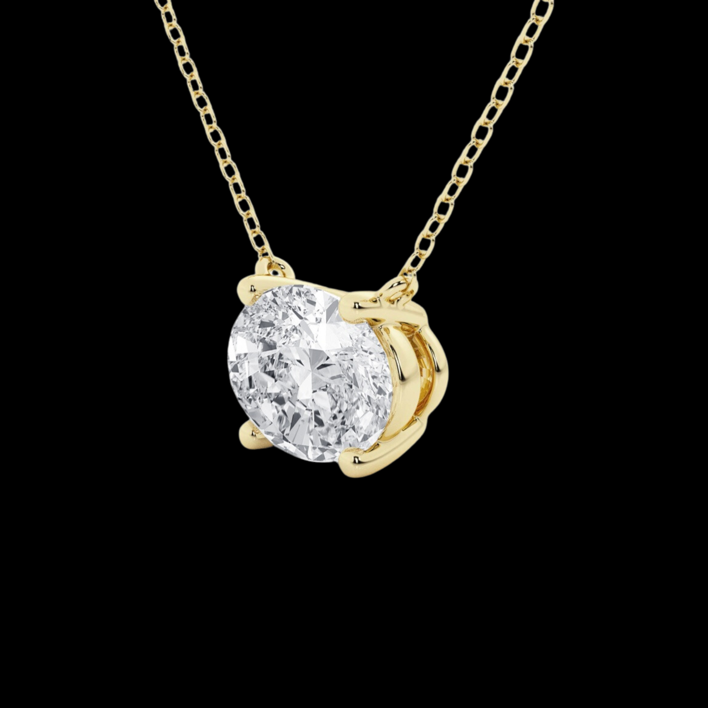 Oval Lab Grown Diamond Solitaire Pendant