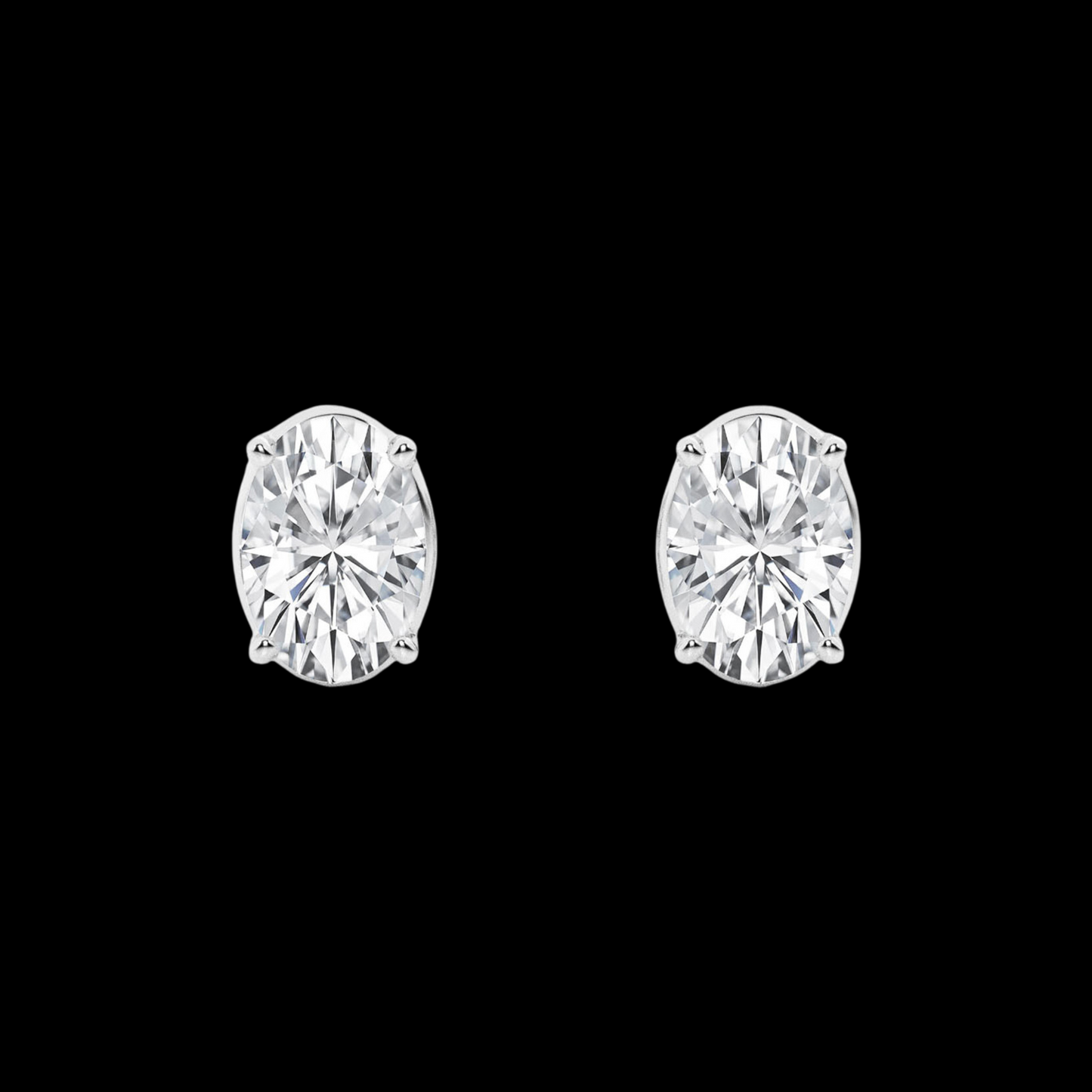 Oval Lab Grown Diamond Hidden Stud Earrings