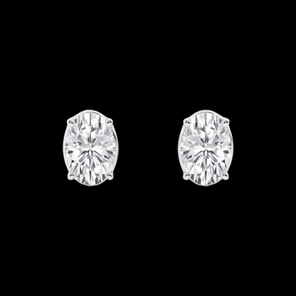 Oval Lab Grown Diamond Hidden Stud Earrings