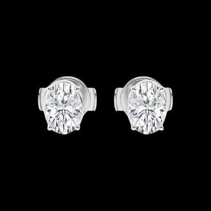 Oval Lab Grown Diamond Hidden Stud Earrings