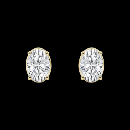 Oval Lab Grown Diamond Hidden Stud Earrings