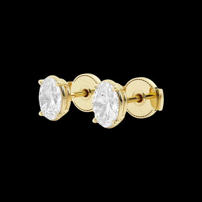 Oval Lab Grown Diamond Hidden Stud Earrings