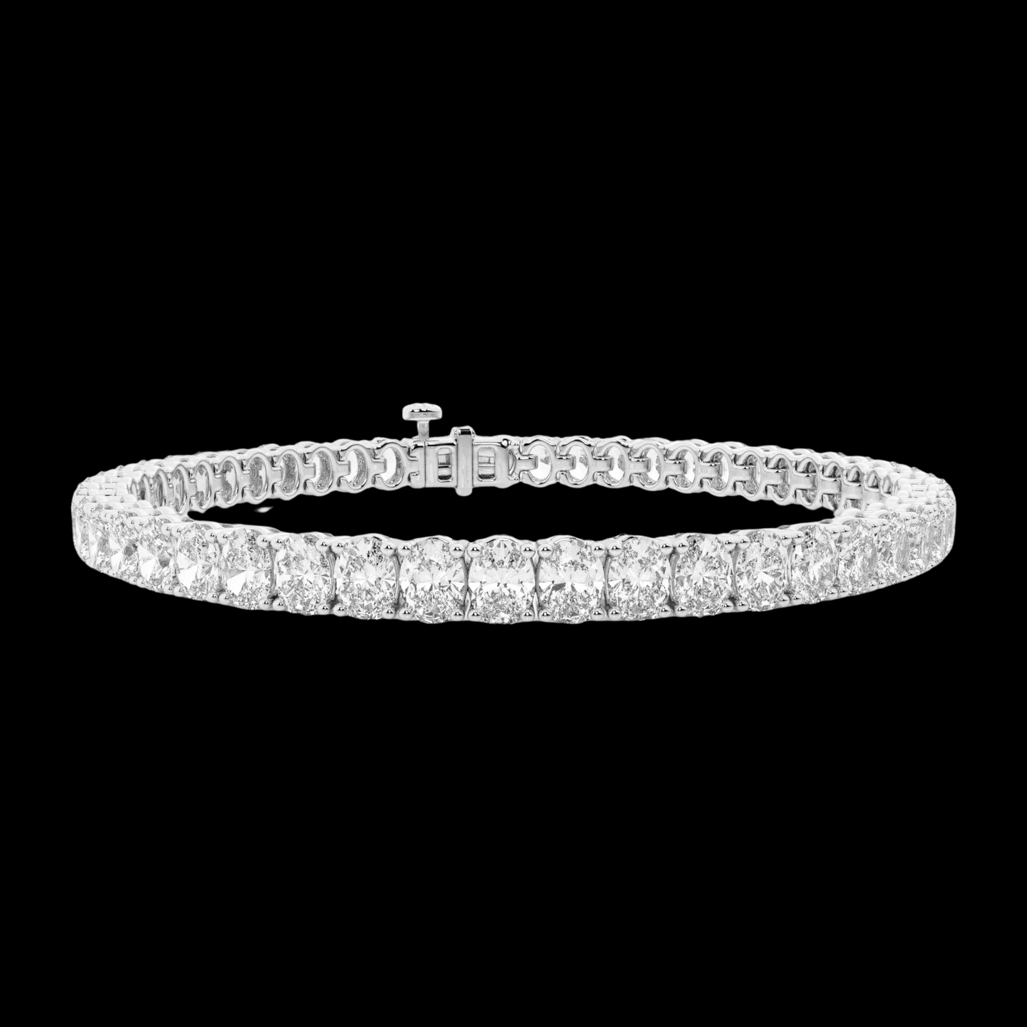 Oval Lab Grown Diamond Four-Prong Tennis Bracelet