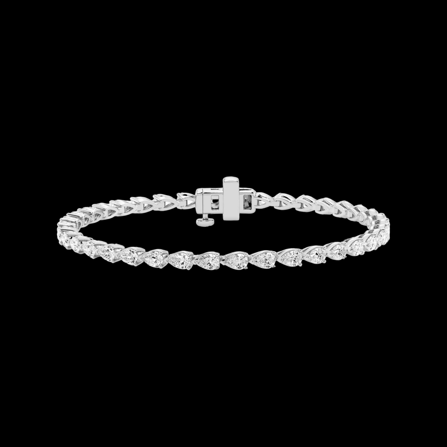 Pear Lab Grown Diamond Four-Prong Tennis Bracelet