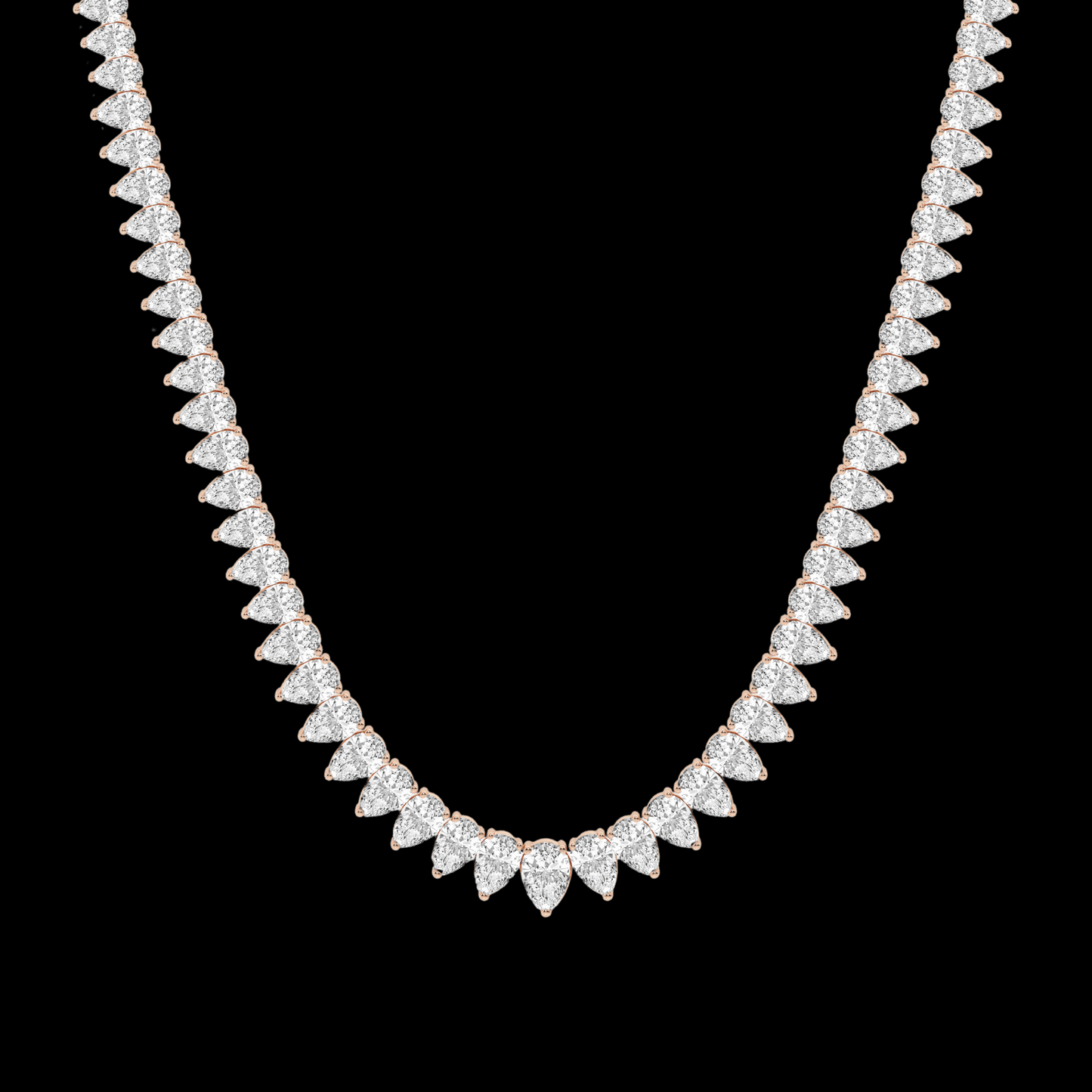 Pear Lab Grown Diamond Tennis Necklace