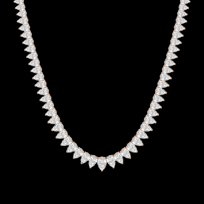 Pear Lab Grown Diamond Tennis Necklace