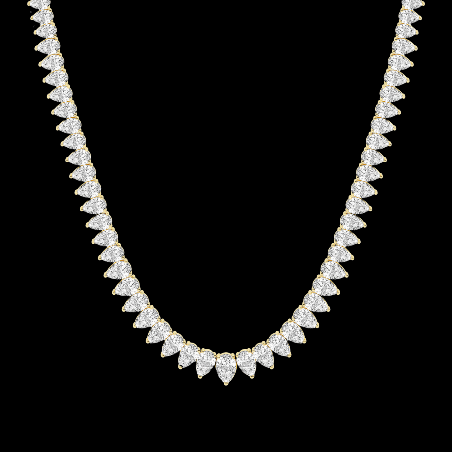 Pear Lab Grown Diamond Tennis Necklace