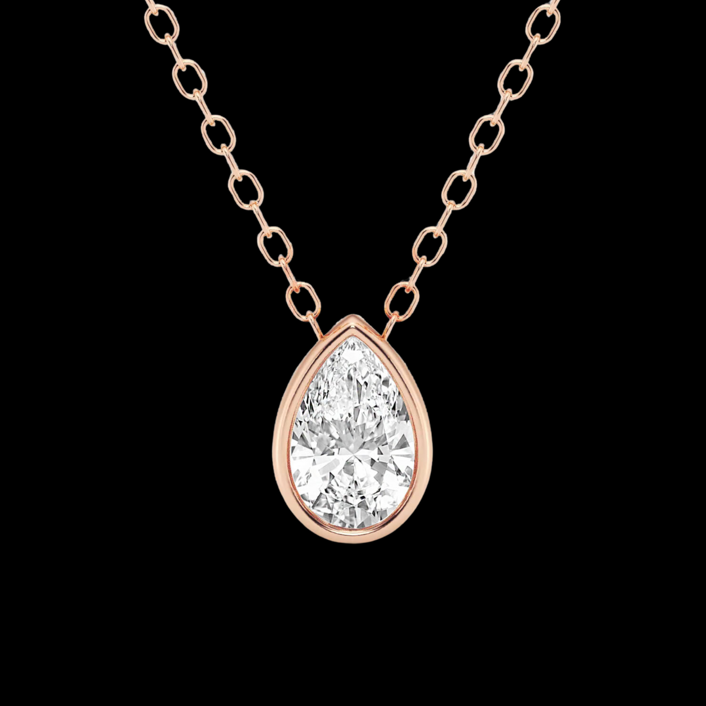 Pear Lab Grown Diamond Solitaire Pendant