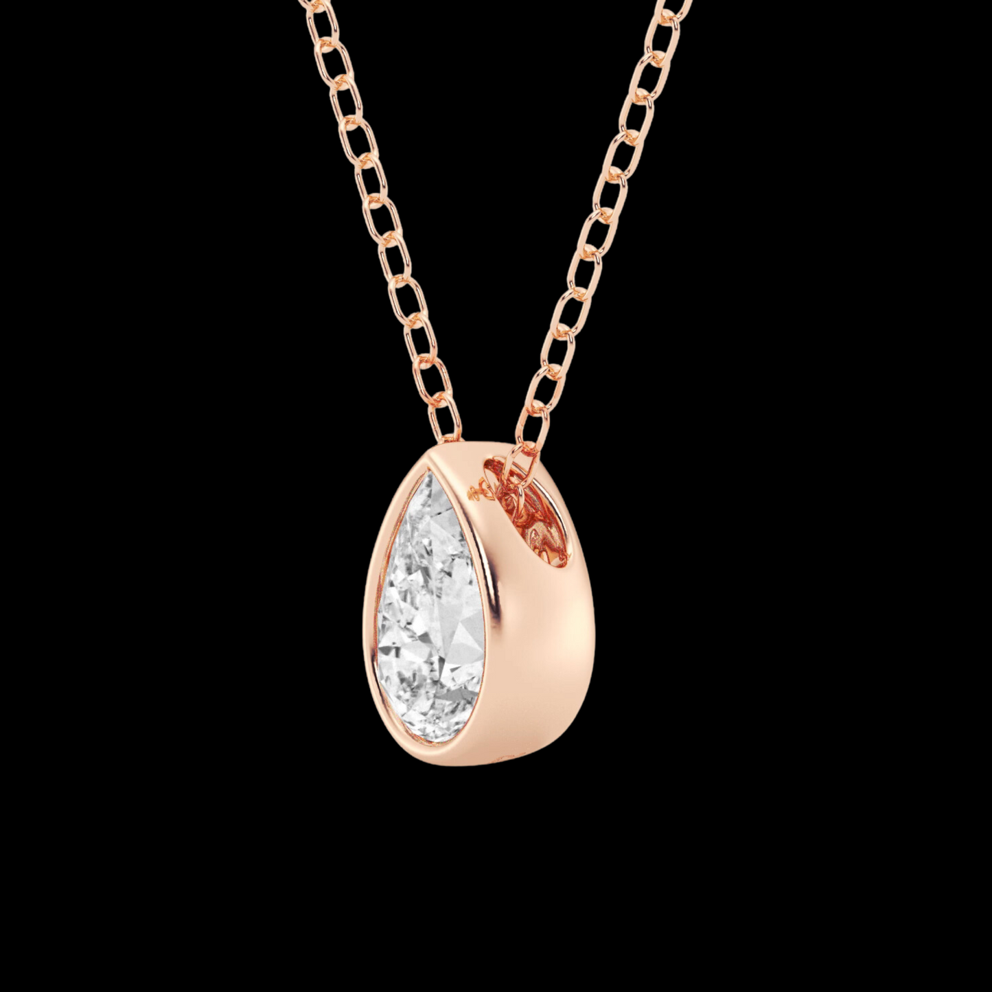 Pear Lab Grown Diamond Solitaire Pendant