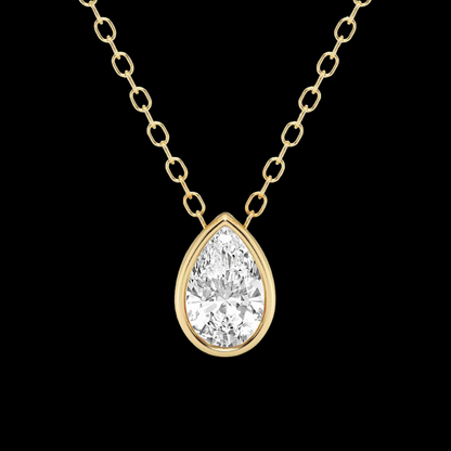 Pear Lab Grown Diamond Solitaire Pendant