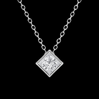 Princess Lab Grown Diamond Solitaire Pendant