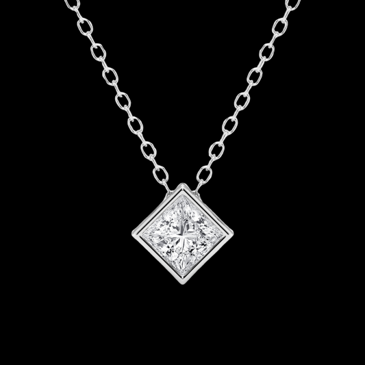 Princess Lab Grown Diamond Solitaire Pendant