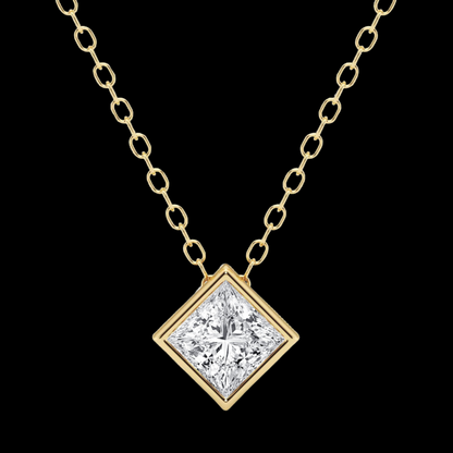 Princess Lab Grown Diamond Solitaire Pendant