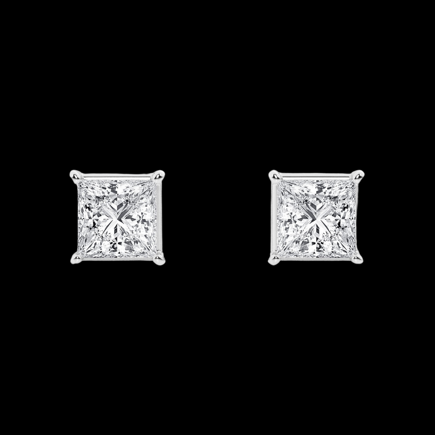 Princess Lab Grown Diamond Hidden Stud Earrings