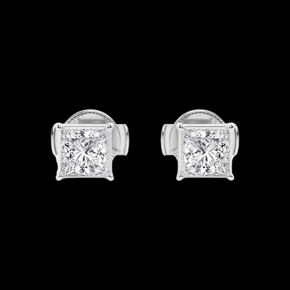 Princess Lab Grown Diamond Hidden Stud Earrings