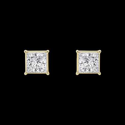 Princess Lab Grown Diamond Hidden Stud Earrings