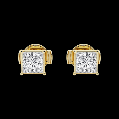 Princess Lab Grown Diamond Hidden Stud Earrings