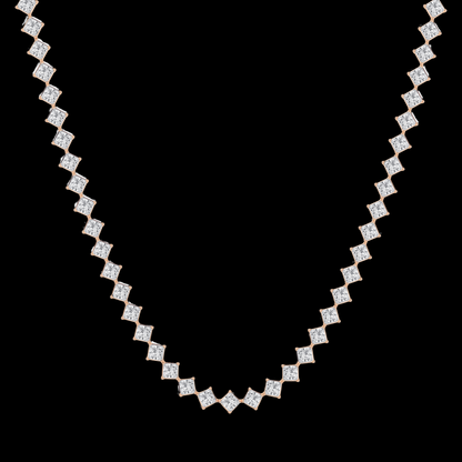 Princess Lab Grown Diamond Four-Prong Tennis Fashion Necklace