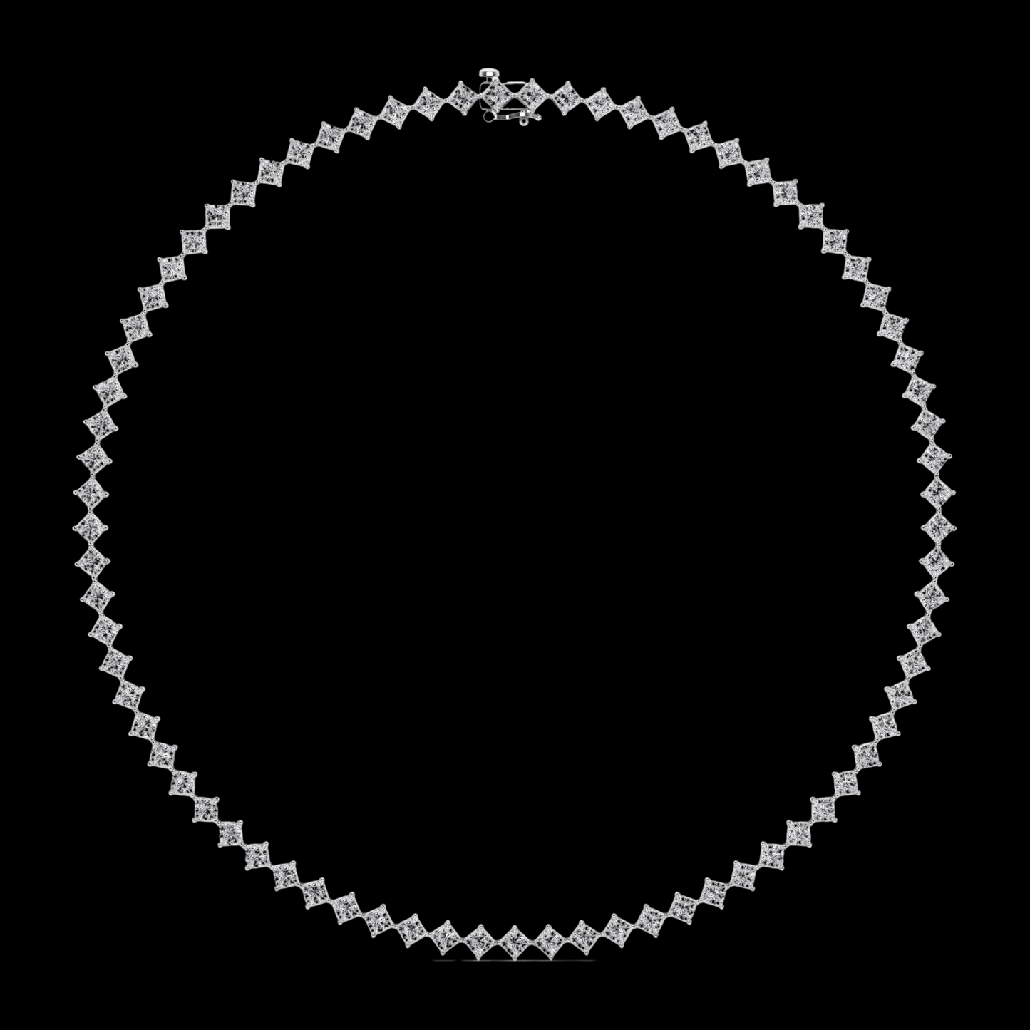 Princess Lab Grown Diamond Four-Prong Tennis Fashion Necklace