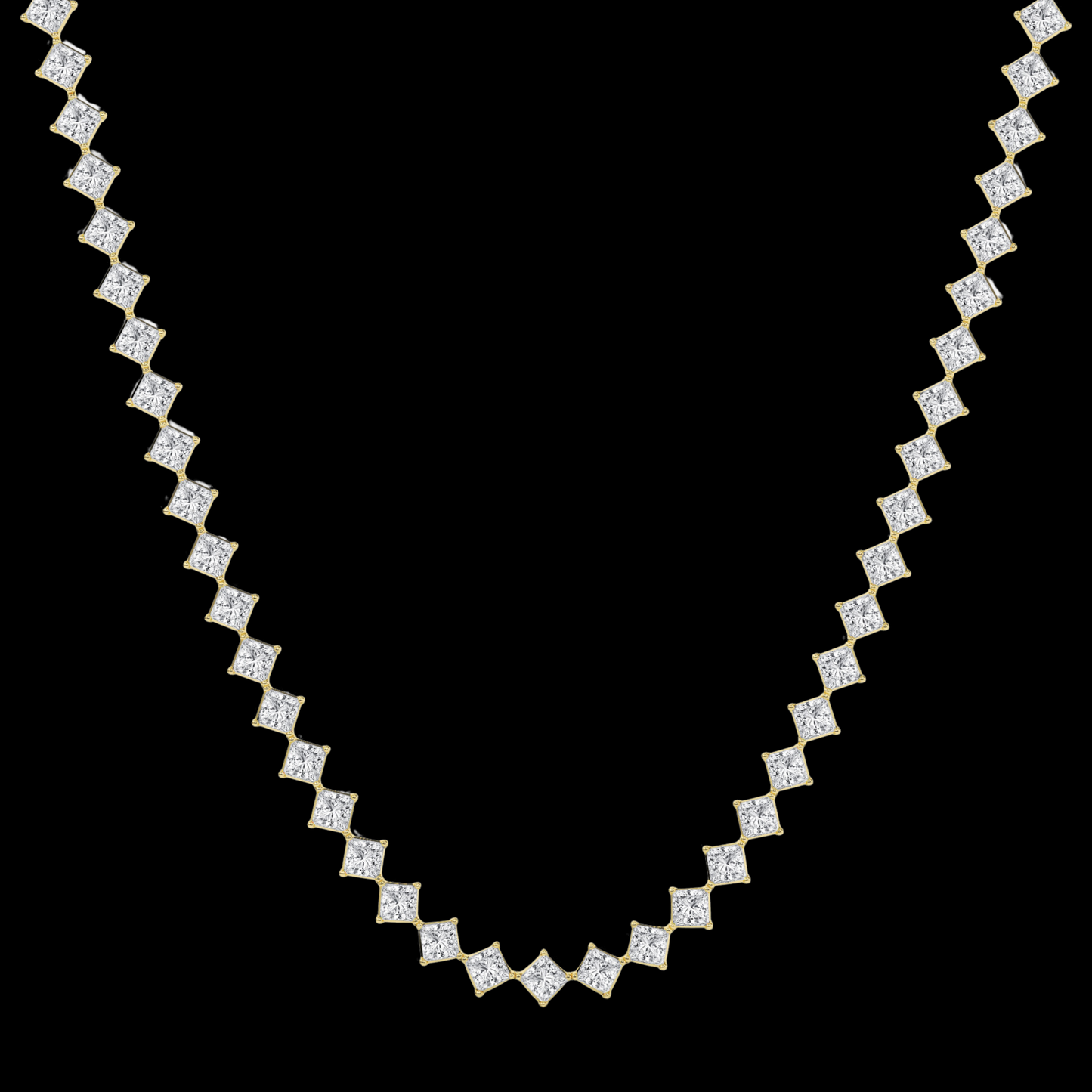 Princess Lab Grown Diamond Four-Prong Tennis Fashion Necklace