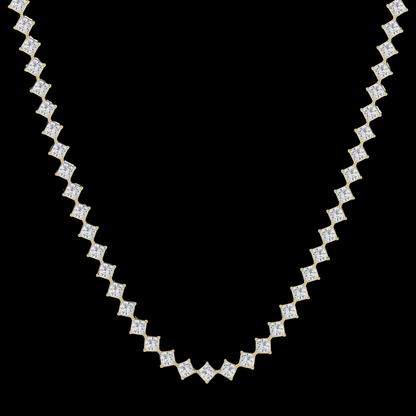 Princess Lab Grown Diamond Four-Prong Tennis Fashion Necklace