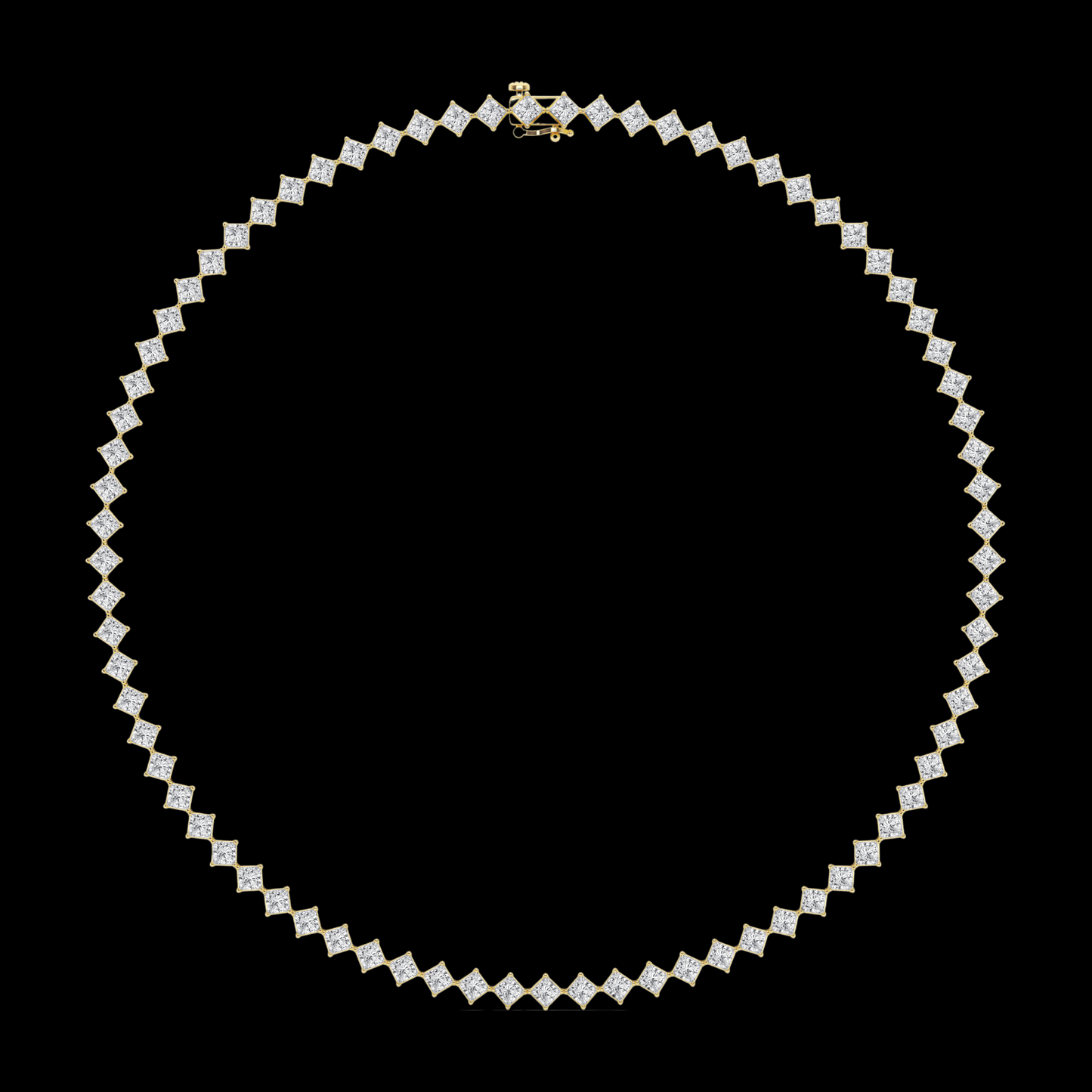 Princess Lab Grown Diamond Four-Prong Tennis Fashion Necklace