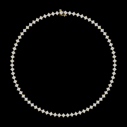 Princess Lab Grown Diamond Four-Prong Tennis Fashion Necklace